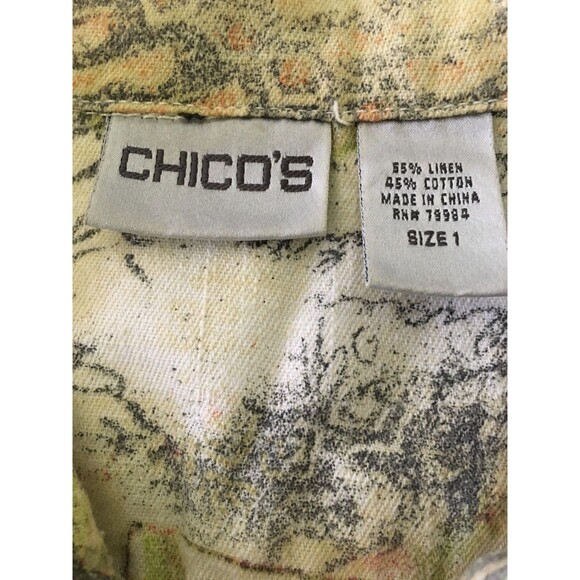 Chico's Women's  Linen Cotton Blend Zip Front Jean Like Jacket Sz 1-S-M - Picture 5 of 5